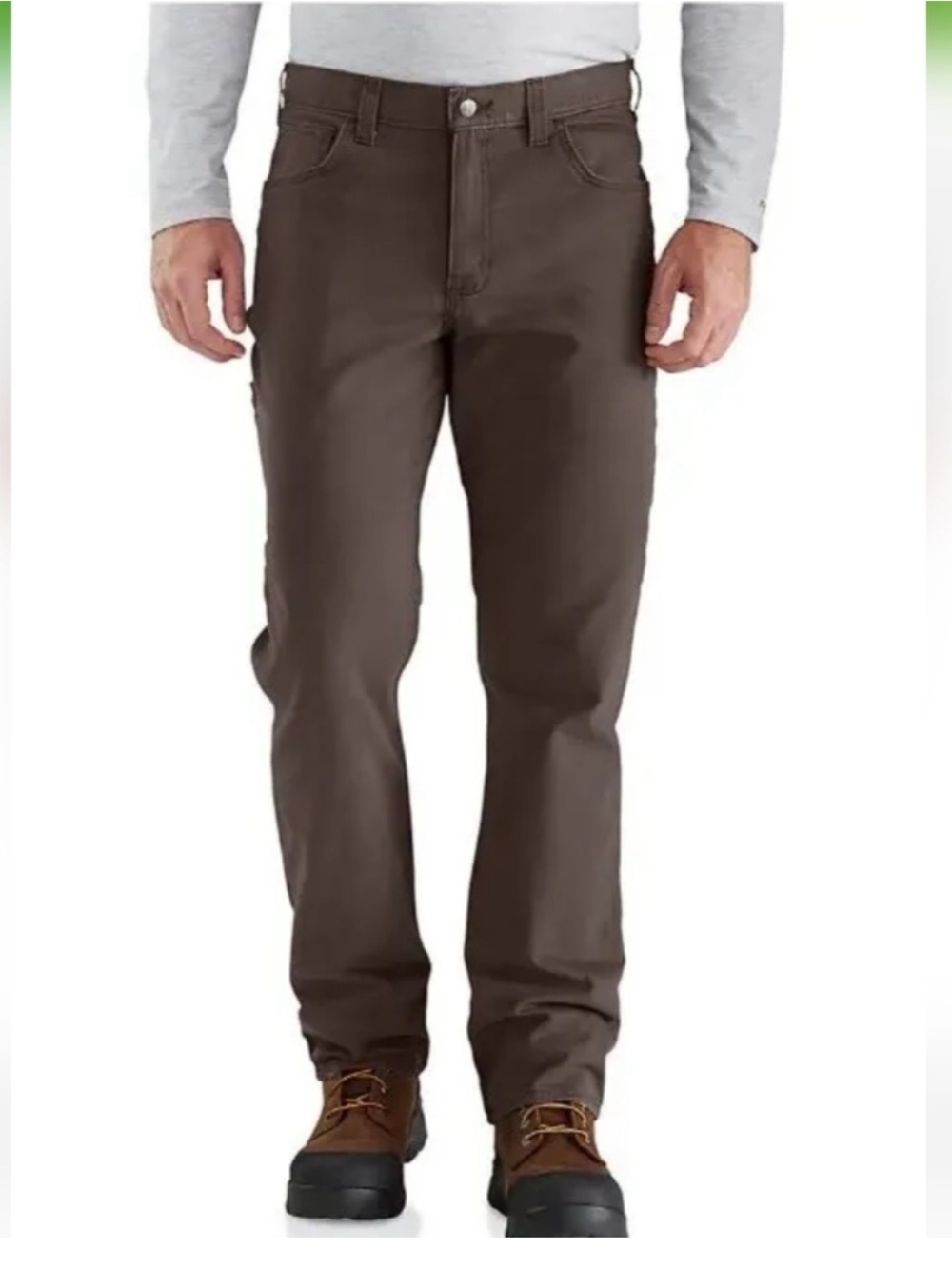 New Carhartt Rugged Flex Relaxed Fit Canvas 5 Pocket Work Pant Brown Men 32 x 32